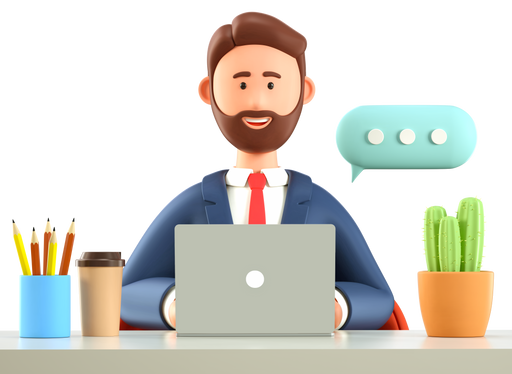 Business man working on laptop